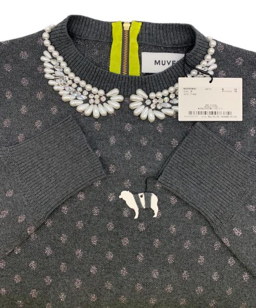 MUVEIL（ミュベール）MUVEIL (ミュベール) パール襟刺繍プルオーバー グレー サイズ:38 未使用品の古着・服飾アイテム