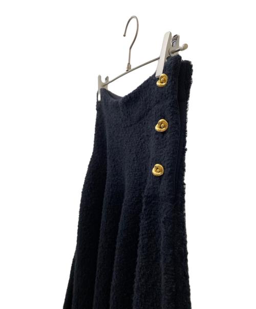 BOTTEGA VENETA（ボッテガベネタ）BOTTEGA VENETA (ボッテガベネタ) ウール ブークレ スカート ブラック サイズ:Sの古着・服飾アイテム