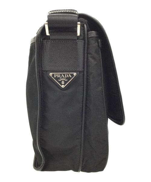 PRADA（プラダ）PRADA (プラダ) ナイロンショルダーバッグ ブラックの古着・服飾アイテム