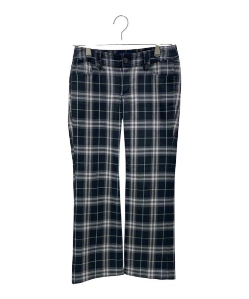 BURBERRY BLUE LABEL（バーバリー ブルー レーベル）BURBERRY BLUE LABEL (バーバリー ブルー レーベル) チェックパンツ ブラック サイズ:36の古着・服飾アイテム