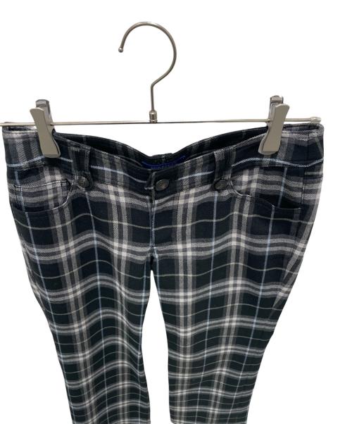 BURBERRY BLUE LABEL（バーバリー ブルー レーベル）BURBERRY BLUE LABEL (バーバリー ブルー レーベル) チェックパンツ ブラック サイズ:36の古着・服飾アイテム