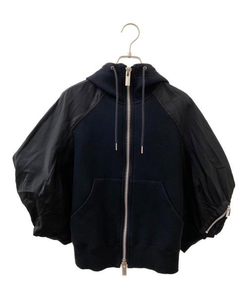 sacai（サカイ）sacai (サカイ) Balloon Sleeve Hooded Zip-Up ブラック サイズ:4の古着・服飾アイテム