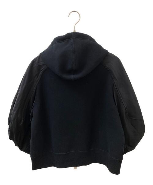 sacai（サカイ）sacai (サカイ) Balloon Sleeve Hooded Zip-Up ブラック サイズ:4の古着・服飾アイテム