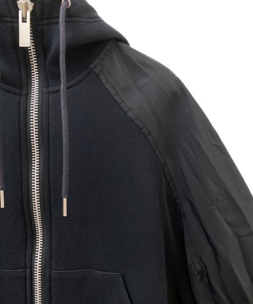 sacai（サカイ）sacai (サカイ) Balloon Sleeve Hooded Zip-Up ブラック サイズ:4の古着・服飾アイテム