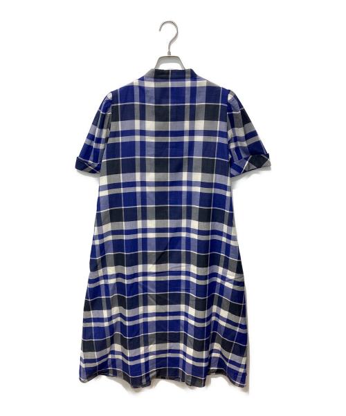 Rene（ルネ）Rene (ルネ) チェッカードドレス ブルー サイズ:38の古着・服飾アイテム