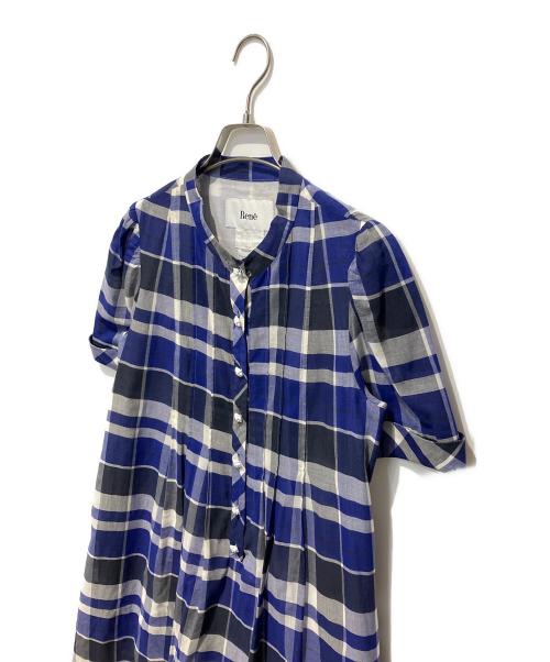 Rene（ルネ）Rene (ルネ) チェッカードドレス ブルー サイズ:38の古着・服飾アイテム