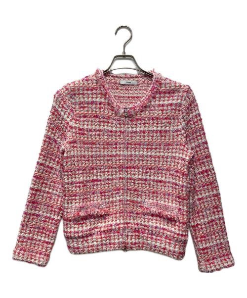 Rene（ルネ）Rene (ルネ) ツイードジップジャケット ピンク サイズ:38の古着・服飾アイテム