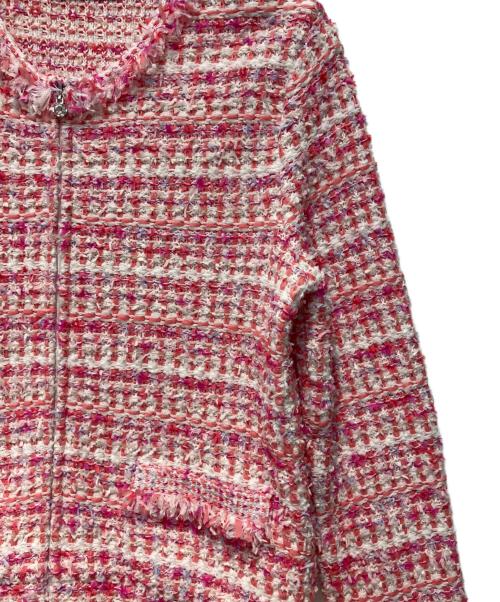 Rene（ルネ）Rene (ルネ) ツイードジップジャケット ピンク サイズ:38の古着・服飾アイテム