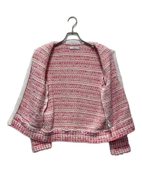 Rene（ルネ）Rene (ルネ) ツイードジップジャケット ピンク サイズ:38の古着・服飾アイテム