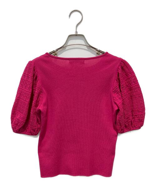 Rene（ルネ）Rene (ルネ) Lacy Puffy Knit ピンク サイズ:36の古着・服飾アイテム
