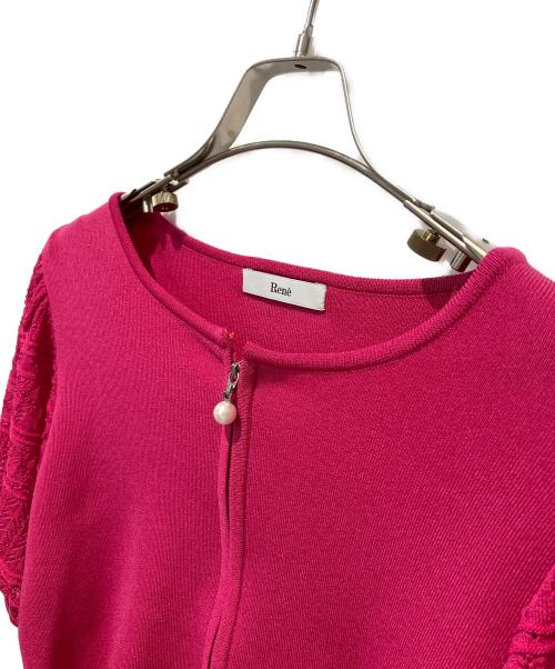 Rene（ルネ）Rene (ルネ) Lacy Puffy Knit ピンク サイズ:36の古着・服飾アイテム
