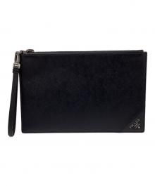 PRADA（プラダ）の古着「サフィアーノレザー クラッチバッグ」｜ブラック