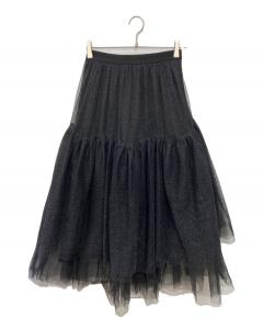 スカート Ameri RIB MIX DENIM SKIRT 中古・古着通販】AMERI (アメリ) RIB MIX DENIM SKIRT インディゴ
