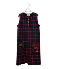GUCCI（グッチ）の古着「ノースリーブワンピース」｜ブラック×レッド