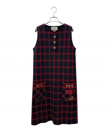 中古・古着通販】GUCCI (グッチ) ノースリーブワンピース ブラック