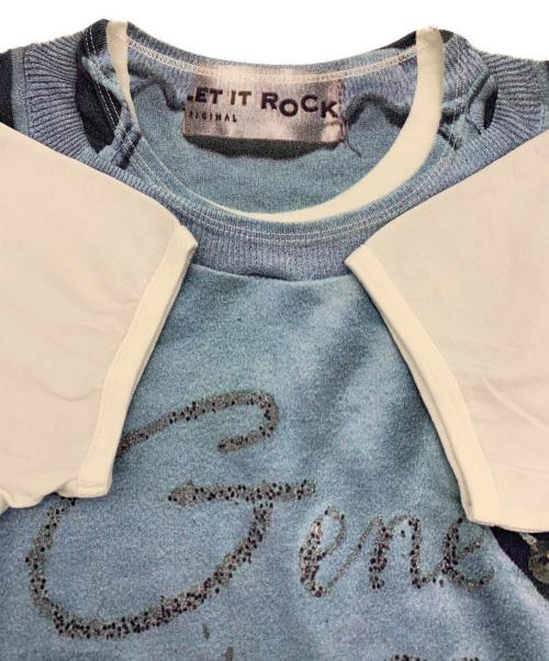 Vivienne Westwood（ヴィヴィアンウエストウッド）Vivienne Westwood (ヴィヴィアンウエストウッド) 回顧展 転写 LET IT ROCK 限定Tシャツ ブルー サイズ:Mの古着・服飾アイテム