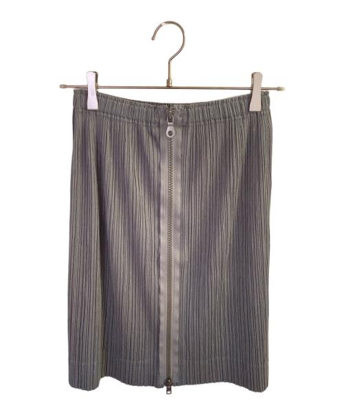 PLEATS PLEASE（プリーツプリーズ）PLEATS PLEASE (プリーツプリーズ) フロントジッププリーツスカート グレー サイズ:1の古着・服飾アイテム