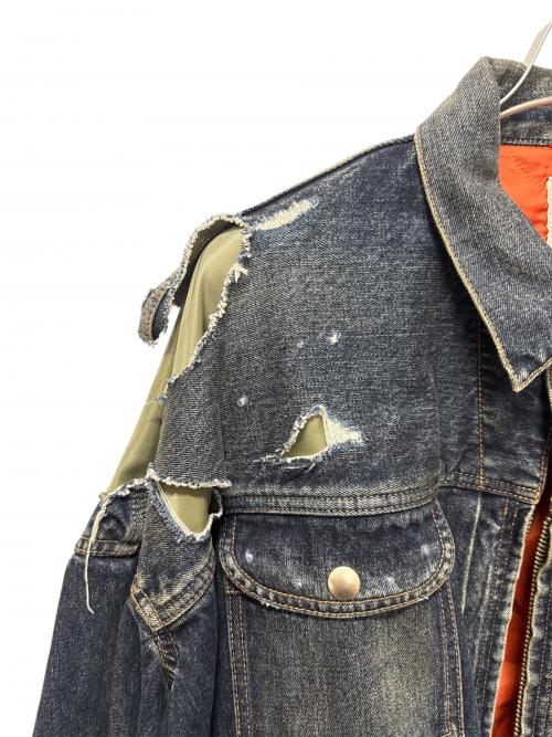 Maison MIHARA YASUHIRO（メゾン ミハラ ヤスヒロ）Maison MIHARA YASUHIRO (メゾン ミハラ ヤスヒロ) LAYERED DENIM JACKET インディゴ サイズ:48の古着・服飾アイテム