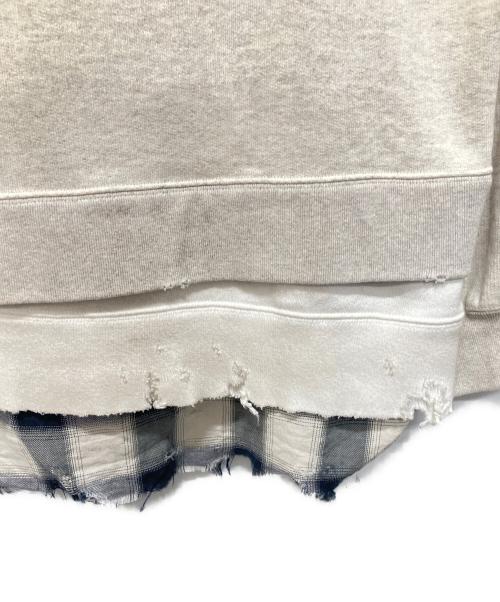 Maison MIHARA YASUHIRO（メゾン ミハラ ヤスヒロ）Maison MIHARA YASUHIRO (メゾン ミハラ ヤスヒロ) 25SS Triple Layered Hoodie/Kids Sticker Printed Hoodie アイボリー サイズ:48の古着・服飾アイテム