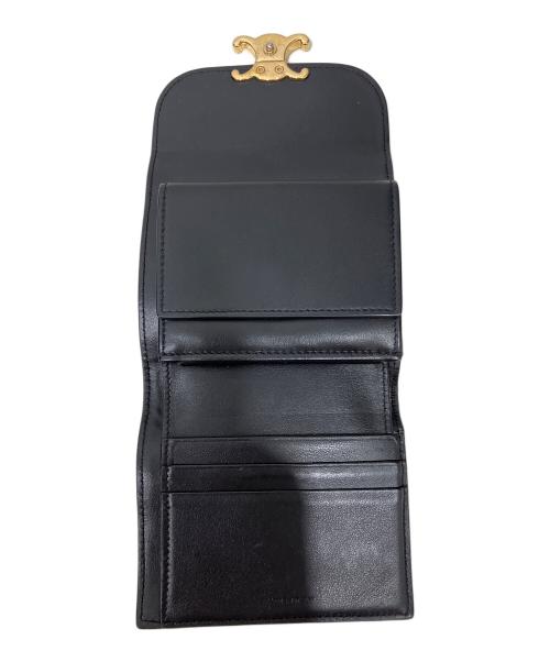 CELINE（セリーヌ）CELINE (セリーヌ) スモール フラップウォレット トリオンフ ブラックの古着・服飾アイテム