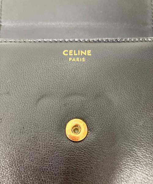 CELINE（セリーヌ）CELINE (セリーヌ) スモール フラップウォレット トリオンフ ブラックの古着・服飾アイテム