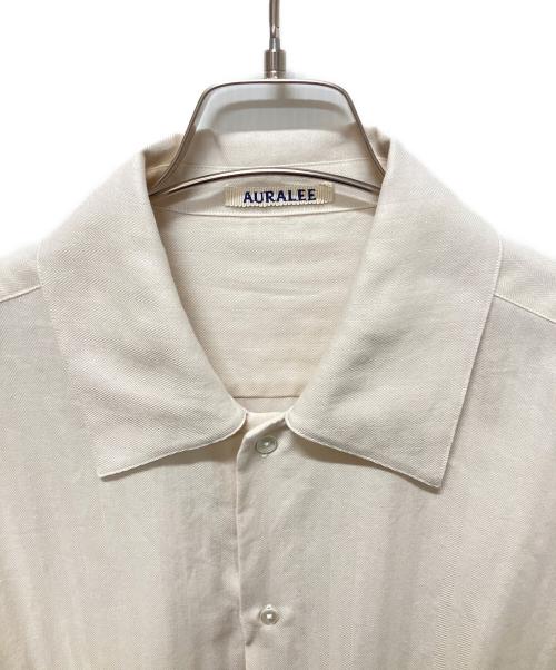 AURALEE（オーラリー）AURALEE (オーラリー) Cotton Cashmere Herringbone Shirt(コットンカシミアヘリンボーンシャツ) アイボリー サイズ:4の古着・服飾アイテム