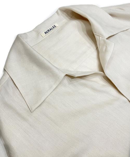 AURALEE（オーラリー）AURALEE (オーラリー) Cotton Cashmere Herringbone Shirt(コットンカシミアヘリンボーンシャツ) アイボリー サイズ:4の古着・服飾アイテム