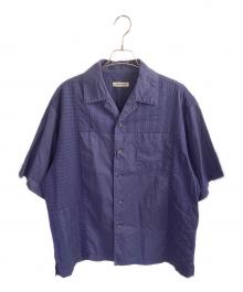 UNDERCOVER（アンダーカバー）の古着「Cotton patchwork open collar shirt」｜ネイビー