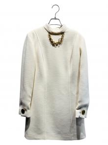 LOUIS VUITTON（ルイ ヴィトン）の古着「Tapered Wool Crepe Mini Dress」｜アイボリー