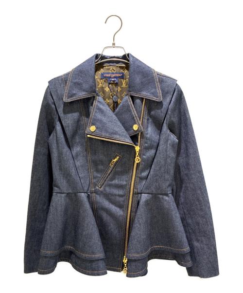 LOUIS VUITTON（ルイ ヴィトン）LOUIS VUITTON (ルイ ヴィトン) Denim Flounce Biker Jacket/デニムフラウンス バイカージャケット/RW251WB EFY FSVE45 インディゴ サイズ:38の古着・服飾アイテム