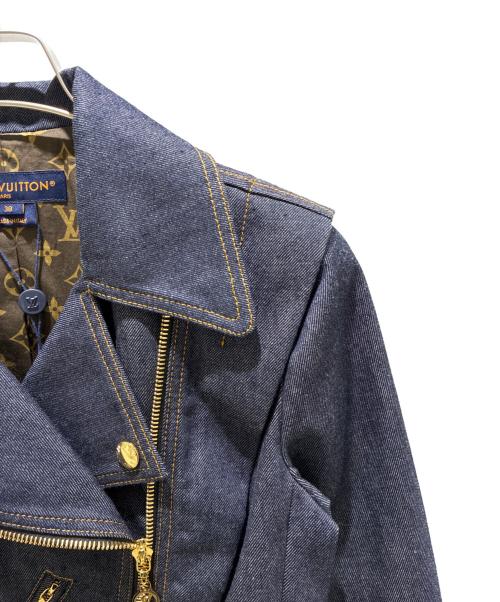 LOUIS VUITTON（ルイ ヴィトン）LOUIS VUITTON (ルイ ヴィトン) Denim Flounce Biker Jacket/デニムフラウンス バイカージャケット/RW251WB EFY FSVE45 インディゴ サイズ:38の古着・服飾アイテム