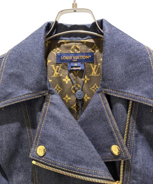 LOUIS VUITTON（ルイ ヴィトン）LOUIS VUITTON (ルイ ヴィトン) Denim Flounce Biker Jacket/デニムフラウンス バイカージャケット/RW251WB EFY FSVE45 インディゴ サイズ:38の古着・服飾アイテム