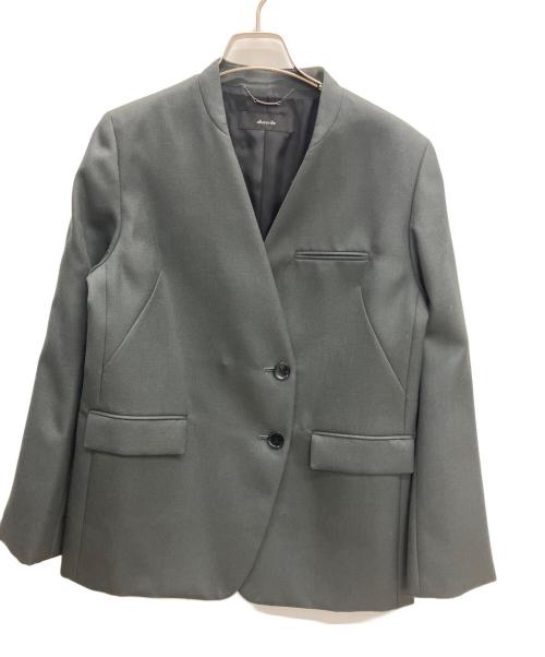 allureville（アルアバイル）allureville (アルアバイル) ウールサージノーカラージャケット グレー サイズ:SIZE　2 未使用品の古着・服飾アイテム