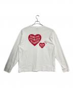 HUMAN MADEヒューマンメイド）の古着「LONG SLEEVE Double Heart T-SHIRT」｜ホワイト