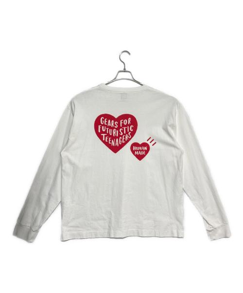 HUMAN MADE（ヒューマンメイド）HUMAN MADE (ヒューマンメイド) LONG SLEEVE Double Heart T-SHIRT ホワイト サイズ:XLの古着・服飾アイテム