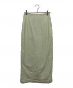 AURALEEオーラリー）の古着「WRINKLED WASHED FINX TWILL SKIRT」｜ライトグリーン