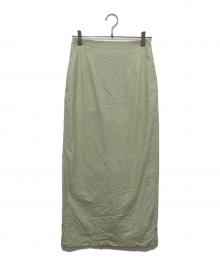 AURALEE（オーラリー）の古着「WRINKLED WASHED FINX TWILL SKIRT」｜ライトグリーン