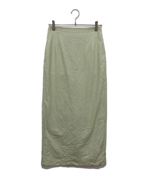 AURALEE（オーラリー）AURALEE (オーラリー) WRINKLED WASHED FINX TWILL SKIRT ライトグリーン サイズ:1の古着・服飾アイテム