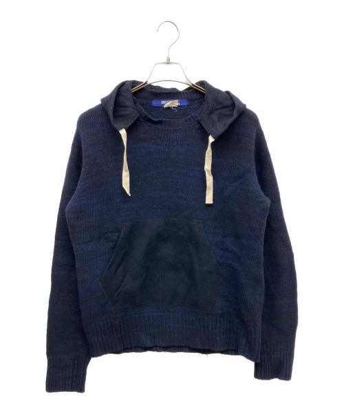 COMME des GARCONS JUNYA WATANABE MAN（コム デ ギャルソン ジュンヤ ワタナベ マン）COMME des GARCONS JUNYA WATANABE MAN (コム デ ギャルソン ジュンヤ ワタナベ マン) プルオーバーニットパーカー ネイビー サイズ:Mの古着・服飾アイテム