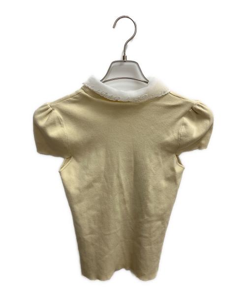 CELFORD（セルフォード）CELFORD (セルフォード) P.J. REDOUTE (ピエール・ジョセフ＝ルドゥーテ) エンブロイダリー衿付きニット ニットプルオーバー イエロー サイズ:SIZE 38の古着・服飾アイテム