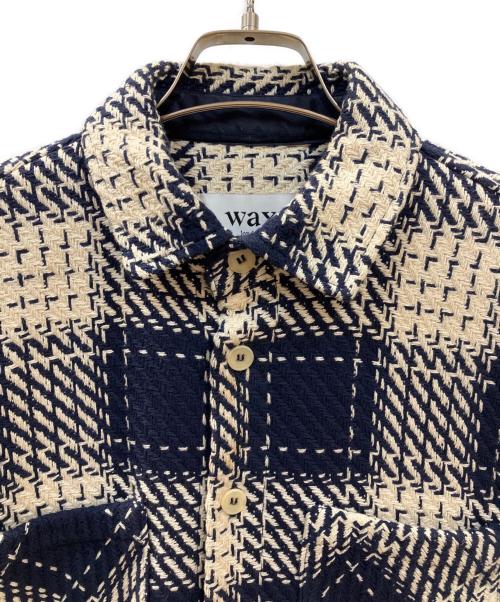 WAX LONDON（ワックスロンドン）WAX LONDON (ワックスロンドン) バスケットチェックシャツ ネイビー×ホワイト サイズ:表記記名無しの古着・服飾アイテム