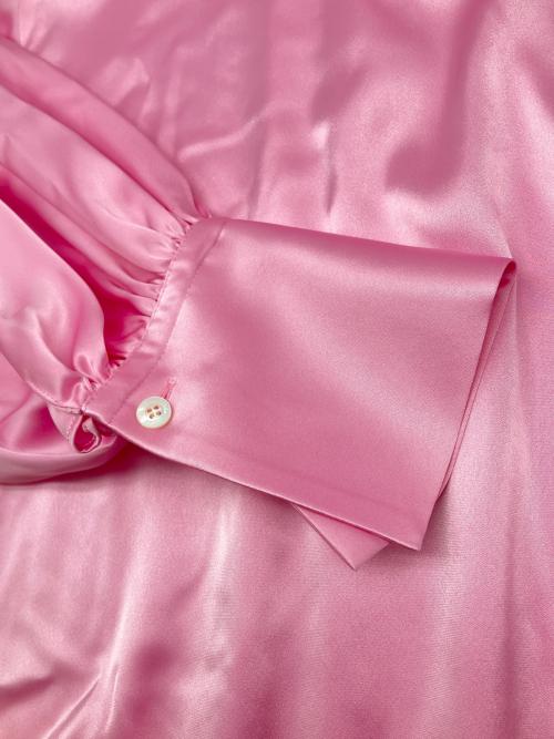 LE PHIL（ル フィル）LE PHIL (ル フィル) クラシックサテンブラウス ピンク サイズ:Fの古着・服飾アイテム