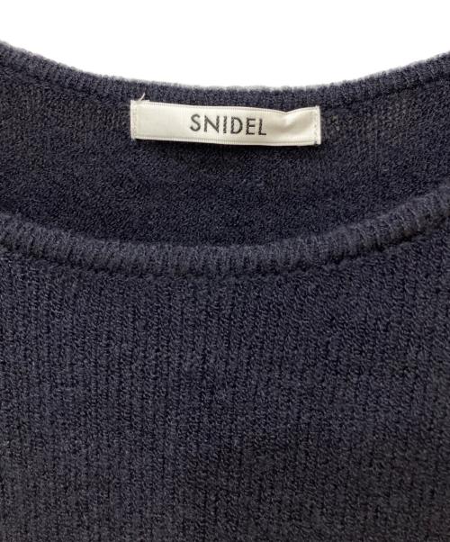 Snidel（スナイデル）Snidel (スナイデル) シアーイレヘムニットコンビワンピース ネイビーの古着・服飾アイテム