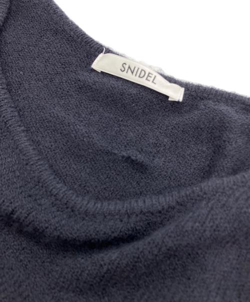 Snidel（スナイデル）Snidel (スナイデル) シアーイレヘムニットコンビワンピース ネイビーの古着・服飾アイテム