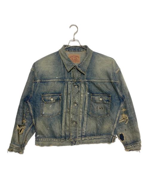 SAINT MICHAEL（セントマイケル）SAINT MICHAEL (セントマイケル) Ber Ber Jin  BJ DENIM JKT / DAMAGE ブルー サイズ:40の古着・服飾アイテム