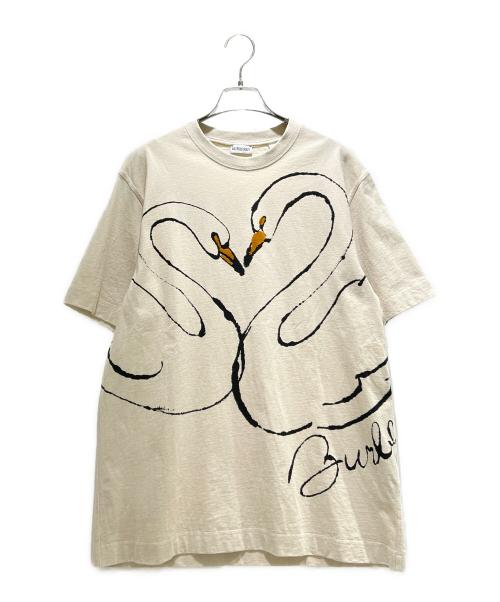 BURBERRY（バーバリー）BURBERRY (バーバリー) Swan Print Cotton T-Shirt スワンプリントコットンTシャツ/8096430 ベージュ サイズ:Lの古着・服飾アイテム