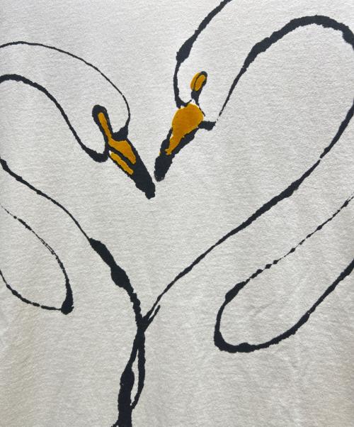 BURBERRY（バーバリー）BURBERRY (バーバリー) Swan Print Cotton T-Shirt スワンプリントコットンTシャツ/8096430 ベージュ サイズ:Lの古着・服飾アイテム