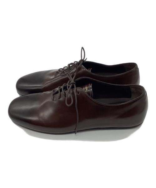 PRADA（プラダ）PRADA (プラダ) ブラッシュドレザー レースアップ シューズ ブラウン サイズ:６　１/２の古着・服飾アイテム