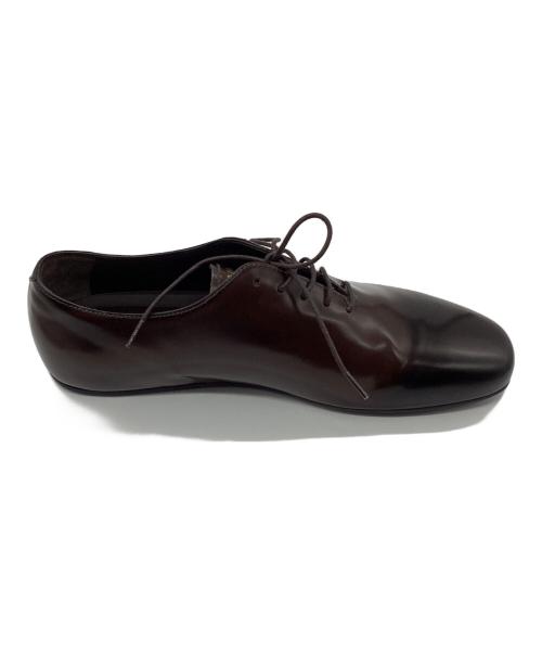 PRADA（プラダ）PRADA (プラダ) ブラッシュドレザー レースアップ シューズ ブラウン サイズ:６　１/２の古着・服飾アイテム