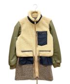 elephant TRIBAL fabricsエレファントトライバルファブリックス）の古着「Hybrid Bore Coat」｜ベージュ×カーキ